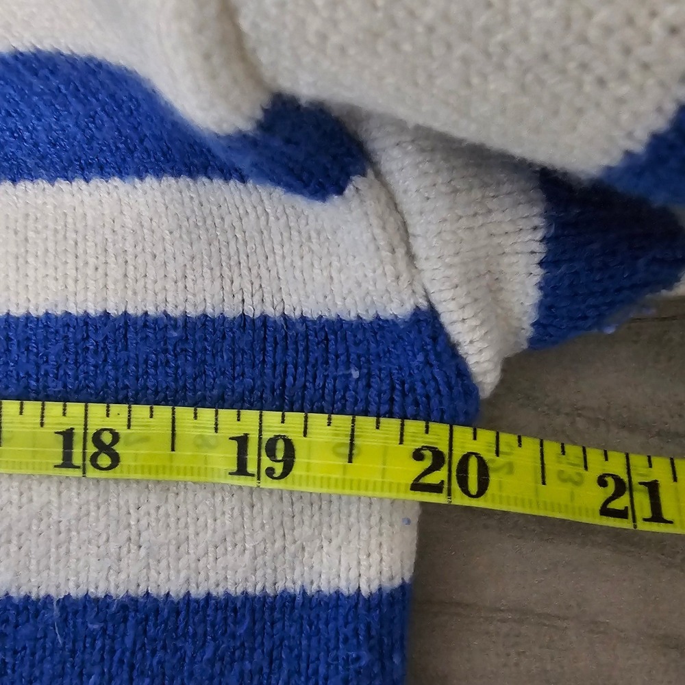 Truth by Republic Womens XS Blue White Striped Mock Neck Nautical Sweater - Picture 6 of 7